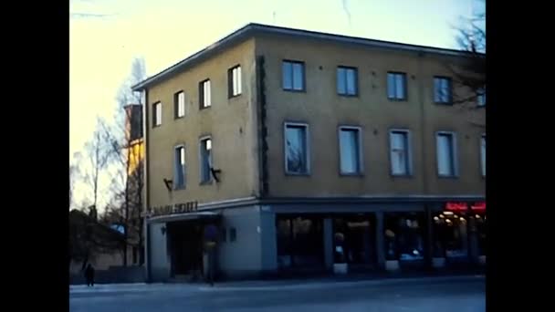 Фінляндія Швеція October 1960 Будівля Крамницями Нижче Років Фінланді — стокове відео