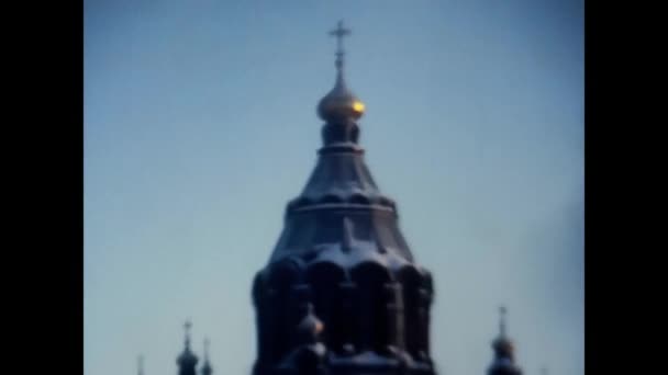 Finlândia Suécia Outubro 1960 Catedral Helsinki Década 1960 Finlândia — Vídeo de Stock