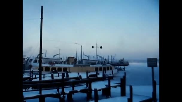 Finlândia Suécia Outubro 1960 Poert Com Barcos Finlândia — Vídeo de Stock