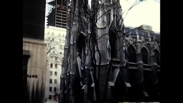 Lerde New York Taki Patrick Katedrali — Stok video