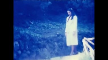 Roma, İtalya 29 Mayıs 1981: Roma 'yı Kadın Turist Ziyareti, Roma' da Seyahat 80 'ler