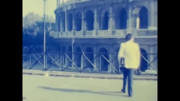 Roma Talya Mayıs 1981 Coliseum Veya Flavian Amfitiyatrosu Amphitheatrum Flavium — Stok video