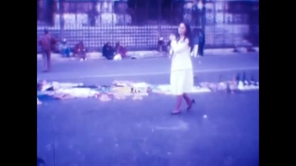 Rzym Włochy Maja 1981 Kobieta Wizyta Turystyczna Rzym Podróże Rzymie — Wideo stockowe