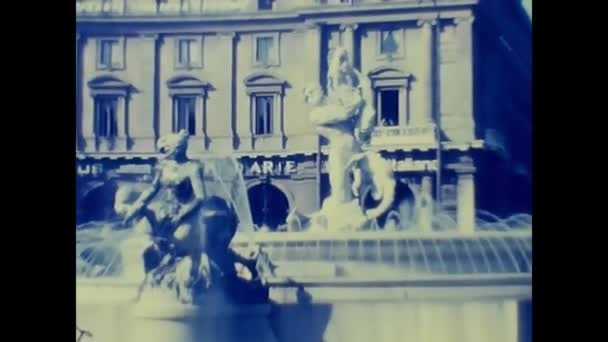 Rome Italië Mei 1981 Fontein Plaza Van Republiek Rome Italië — Stockvideo