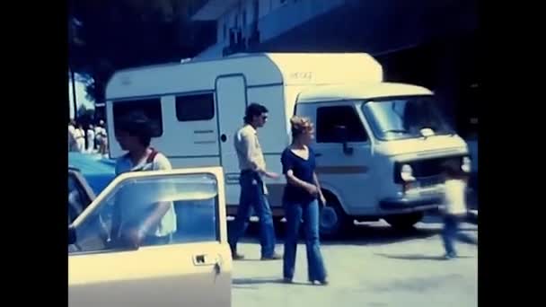 Venice Giugno 1970 Family Service Area Con Camper Auto Epoca — Video Stock