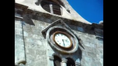 Rhodes, Mısır 27 Haziran 1979: Yunanistan 'ın Rodos adasındaki eski Rodos kasabasında Parallax Ortaçağ Saat Kulesi Hareketi