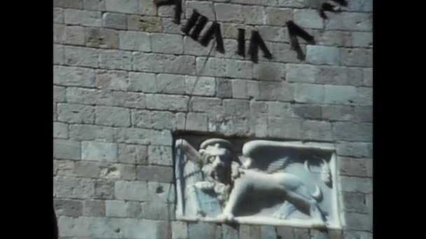 Rhodes Egypt Juni 1979 Ommuurde Oude Binnenstad Straat Van Ridders — Stockvideo