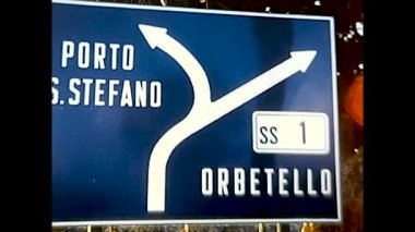 Argentario, Toskana 28 Haziran 1970: Porto Santo Stefano, Orbetello Toskana 70 'lerden kalma.