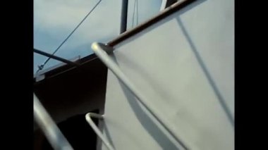 Argentario, Toskana 28 Haziran 1970: 70 'lerden Porto Santo Stefano feribotundaki turistler