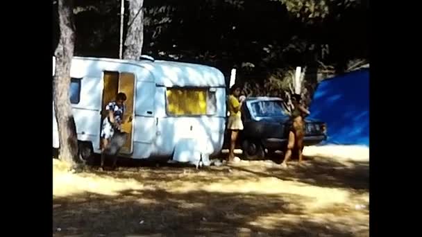 Argentario Giugno 1970 Donne Vacanza Campeggio Nell Argentario Degli Anni — Video Stock