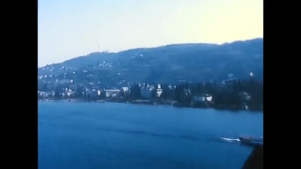 Lago Maggiore Talya Nisan 1960 Maggiore Gölü Nün Lardaki Manzarası — Stok video