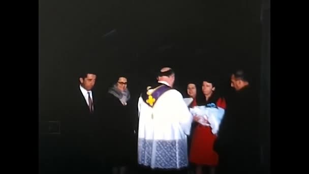 Παλέρμο Ιταλία Μαΐου 1960 Τελετή Βάπτισης Παιδιού — Αρχείο Βίντεο