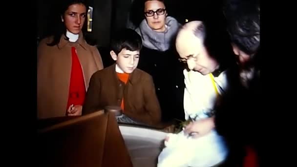 Palermo Italy May 1960 60S Baptism Ceremony Child — Stock Video
