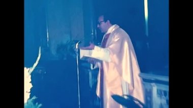 Palermo, İtalya 25 Mart 1960: 60 'larda kilise düğünü