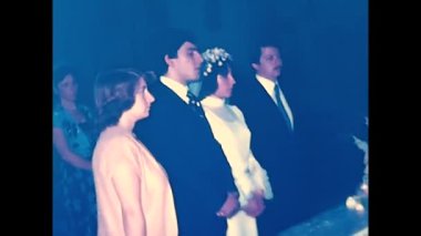 Palermo, İtalya 25 Mart 1960: 60 'larda kilise düğünü