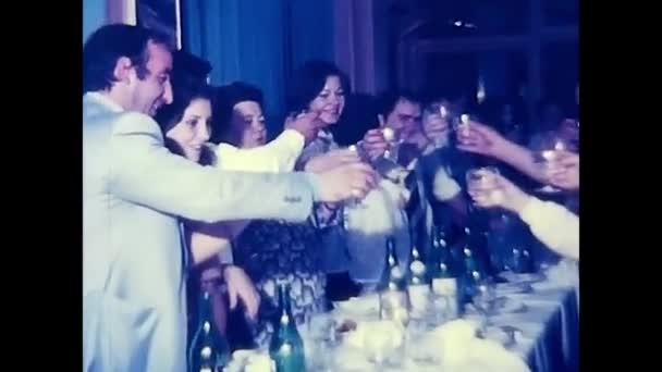 Palermo Italy April 1960 Toast People Restaurant 60S — Stock Video