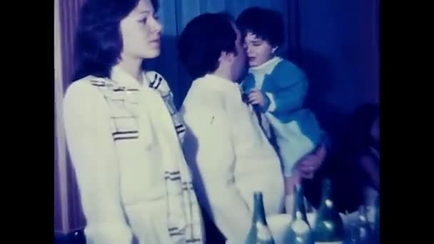 Palerme Italie Avril 1960 Famille Célèbre Baptême Restaurant Dans Les — Video