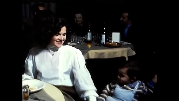 Palermo Itália Novembro 1980 Jantar Casamento Restaurante Nos Anos — Vídeo de Stock
