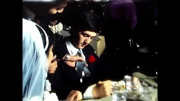 Palermo Itálie Listopadu 1980 Svatební Večeře Restauraci Letech — Stock video