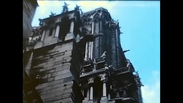 Parijs Frankrijk Maart 1960 Notre Dame Kathedraal Parijs — Stockvideo