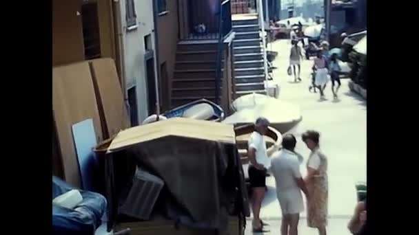 Liguria Talya Ağustos 1980 Nsanlar Sokaklar Terre Liguria Ler — Stok video
