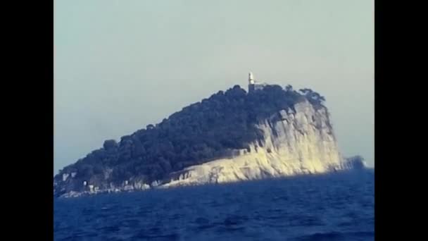 Λιγουρία Ιταλία Αυγούστου 1980 Isola Del Tino Liguria Στη Δεκαετία — Αρχείο Βίντεο