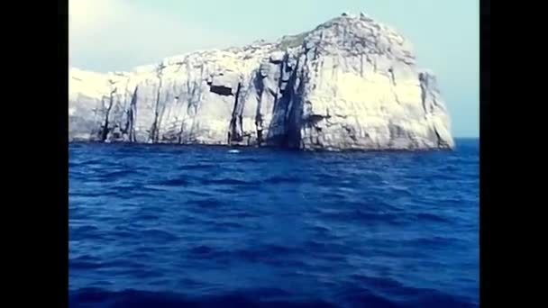 Liguria Talya Ağustos 1980 Denizden Karanın Manzarası Lerden — Stok video