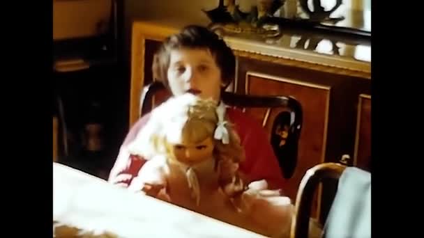 Palermo Italy March 1950 Short Hair Girl Talks 1950 — Stock Video