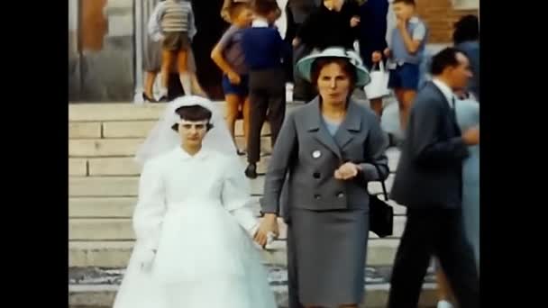 Palermo Março 1950 Meninas Vestido Formal Após Comunhão Dos Anos — Vídeo de Stock