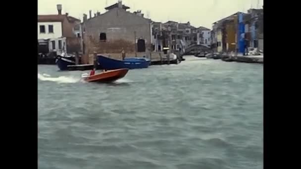 Veneza Veneto Maio 1980 Vista Veneza Grande Canal Vapareto Flutua — Vídeo de Stock