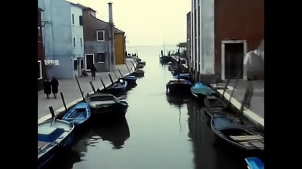 Venice Veneto May 1980 Views Venice Grand Canal Vapareto Floats — Stock Video