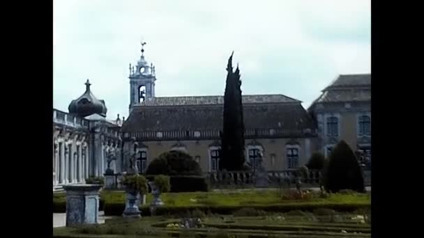 Lisabon Španělsko Června 1970 Fasáda Queluzského Národního Paláce Nebo Palacio — Stock video