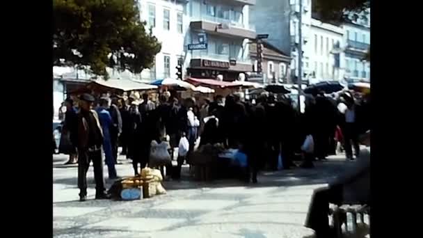 Лиссабон Испания Июня 1970 Лиссабонский Рынок Фруктов Овощей Лет — стоковое видео