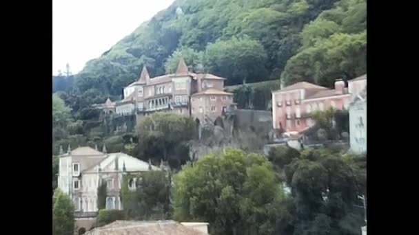 Lissabon Spanien Juni 1970 Sintras Nationalpalats Panoramautsikt — Stockvideo