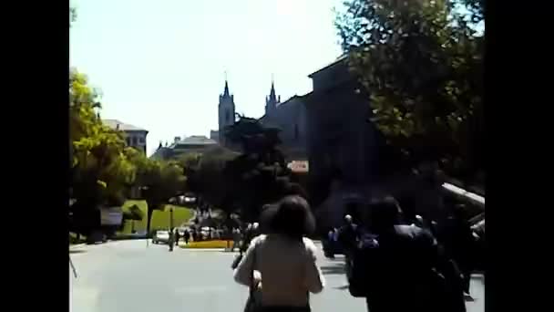 Portekiz Spanya Haziran 1970 Portekiz Binaları Anıtları Kareler Şehri Yıl — Stok video