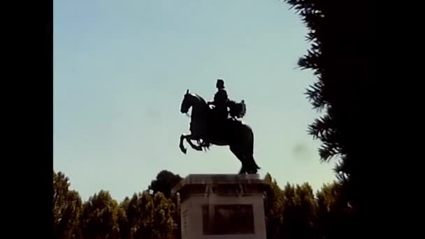 Португалия Июня 1970 Года Памятники Площади Города Португальских Зданий Лет — стоковое видео