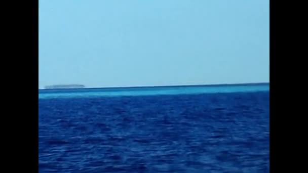 Maldivas Océano Índico Agosto 1985 Vista Desde Proa Del Barco — Vídeos de Stock