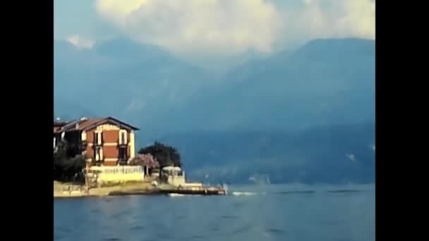 Lake Major Piedmont May May 1980 View Lake Maggiore Boat — стокове відео