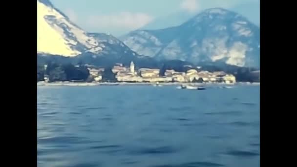 Meer Groot Piemonte Mei 1980 Uitzicht Het Meer Maggiore Vanaf — Stockvideo
