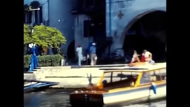 Lago Maggiore Piemontese Maggio 1980 Veduta Barche Mobili Fisse Sul — Video Stock