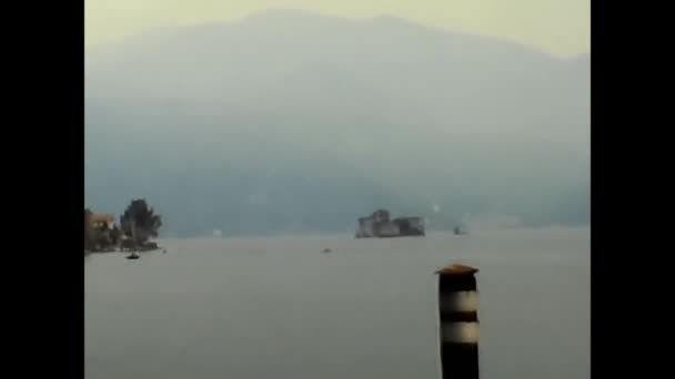 Jezioro Główne Piemont Maja 1980 Widok Jezioro Maggiore Łodzi 1980 — Wideo stockowe