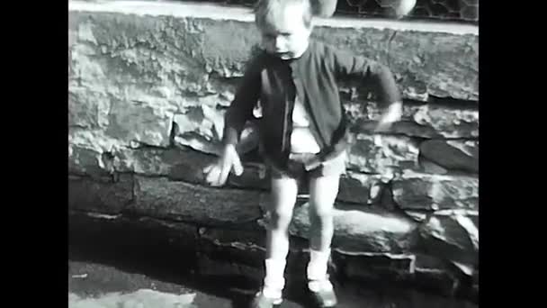 Milano Mag 1960 Ritratto Bianco Nero Degli Anni Bambino — Video Stock