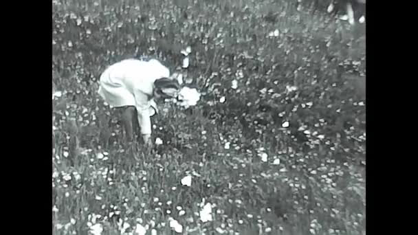 1960年10月10日 意大利米兰 人们在高山上度过快乐的时光 — 图库视频影像
