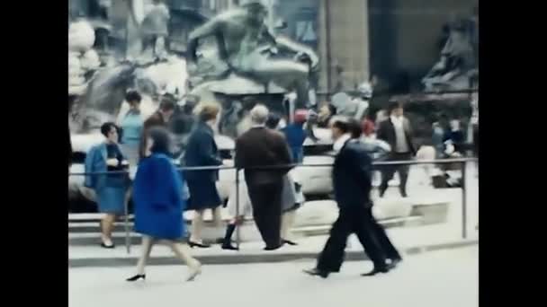 Firenze Aprile 1960 Piazza Degli Uffizi Firenze Negli Anni — Video Stock