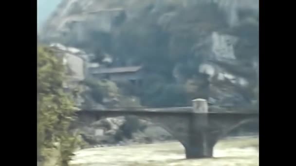 Valle Aosta Ottobre 1960 Scenografico Forte Bard Valle Aosta — Video Stock