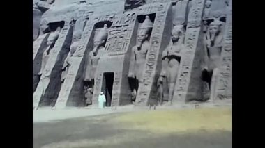 Luxor, Mısır 18 Şubat 1980: Ebsamboul Nubia Mısırlı 80 'lerin Mısır tapınağı