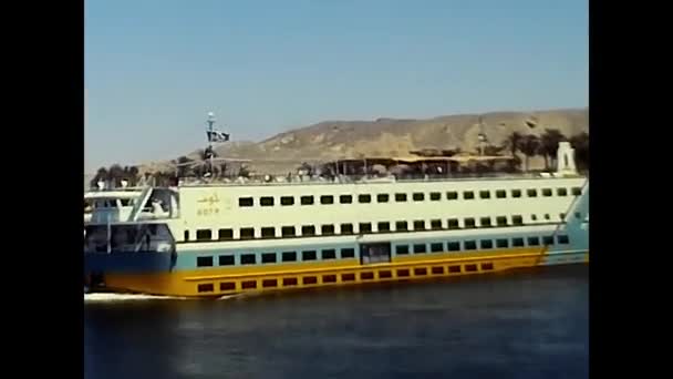 Luxor Egypt February 1980 Ferry Egyptian Waters — Stock Video