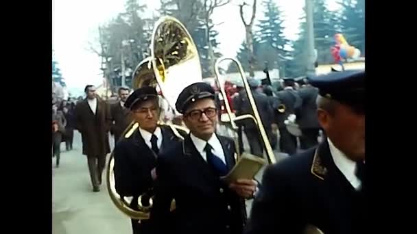 Novara Talya Eylül 1970 Lerin Şarap Festivali Geçit Töreninde Müzik — Stok video