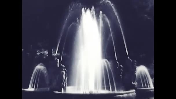 Palermo Italy May 1374 People Fountain Black White 70S — Vídeos de Stock