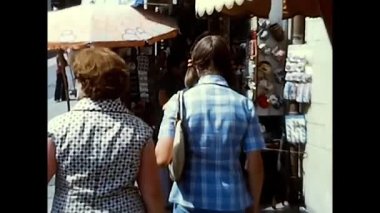 San Marino, İtalya 12 Ağustos 1970: 1970 'lerde San Marino' da tatil yapan turistler